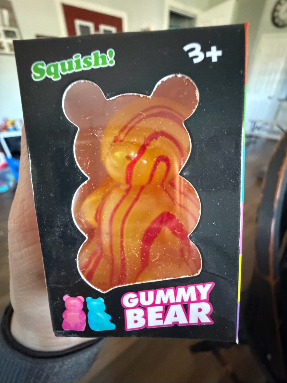 Squish Toy - Orange with Red Swirl